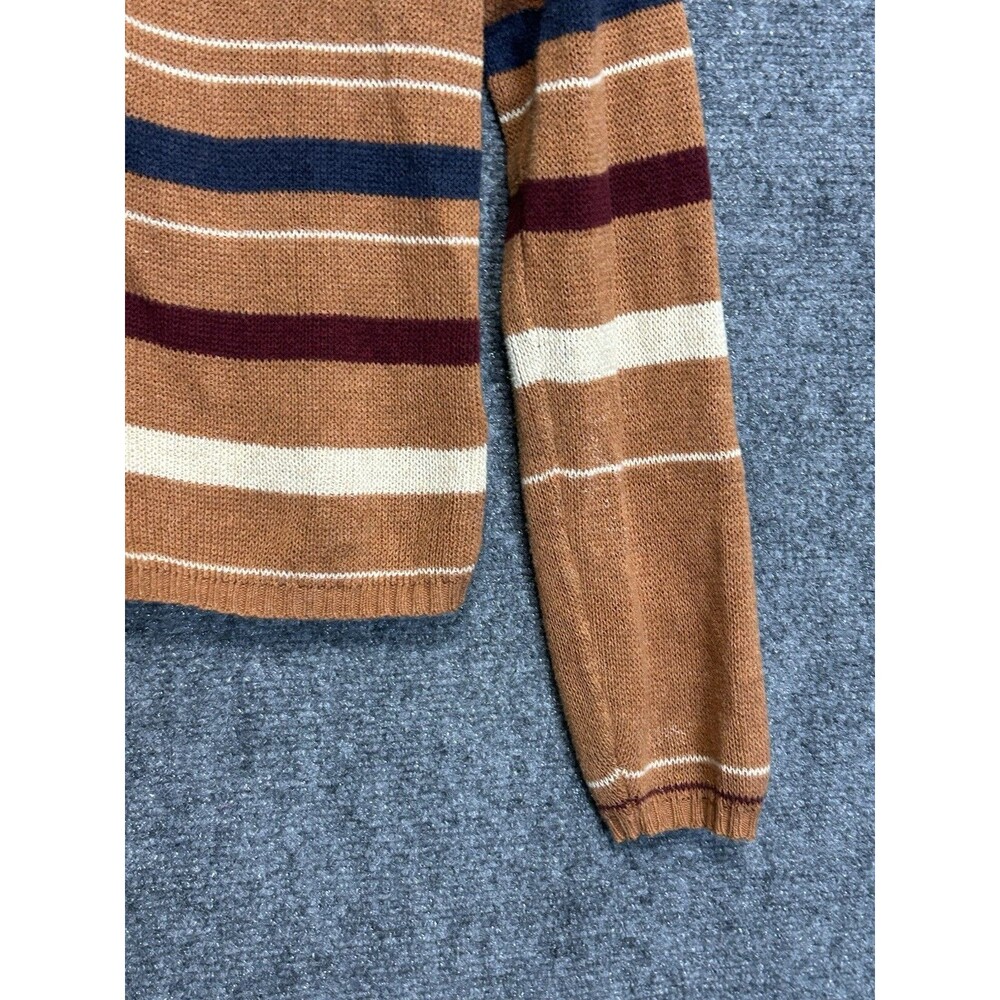 Pendleton Women’s Cardigan Sweater Small Brown Striped Button Front 100% Cotton - Picture 4 of 7